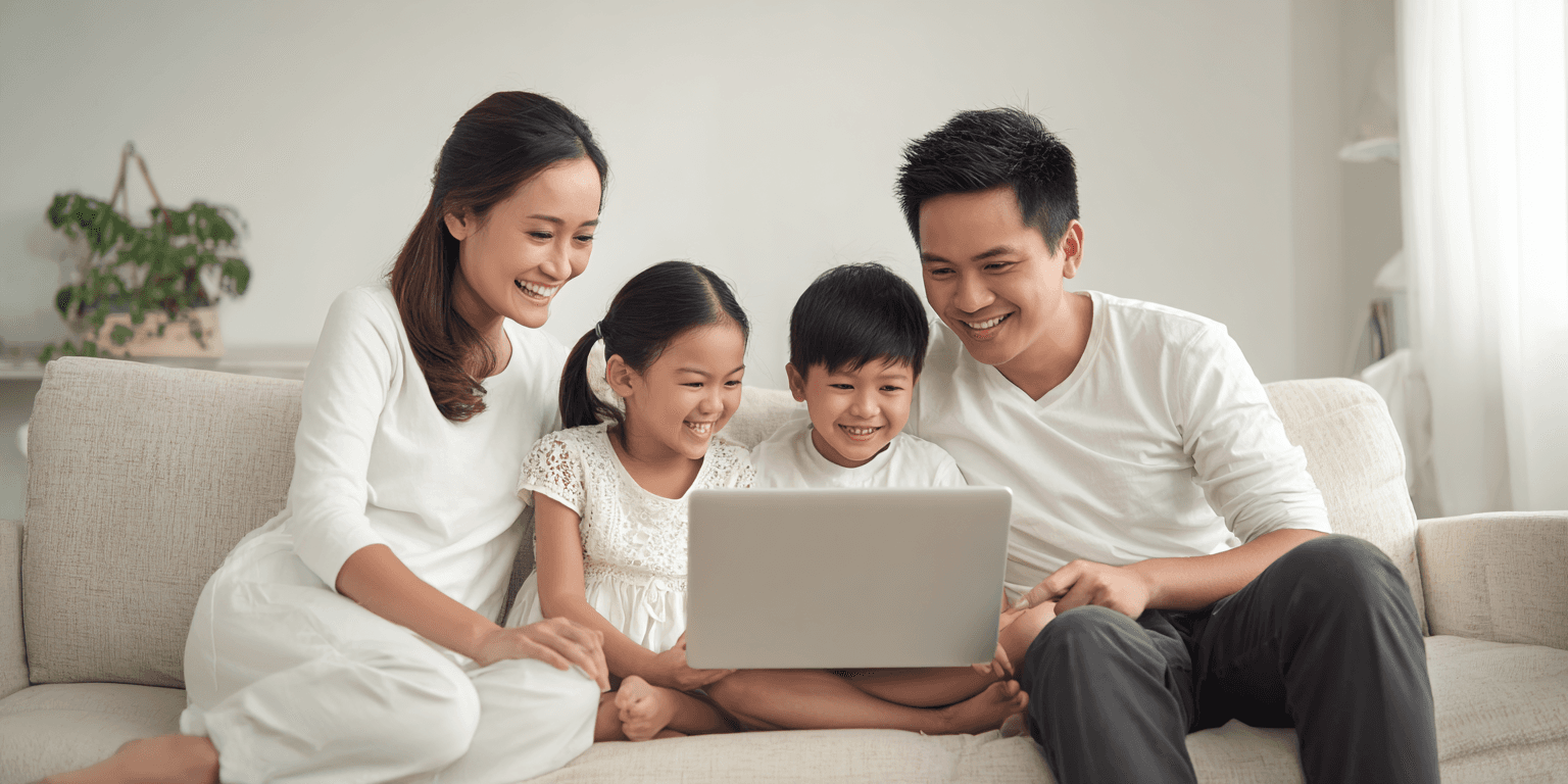Family enjoying PINternet's high-speed internet